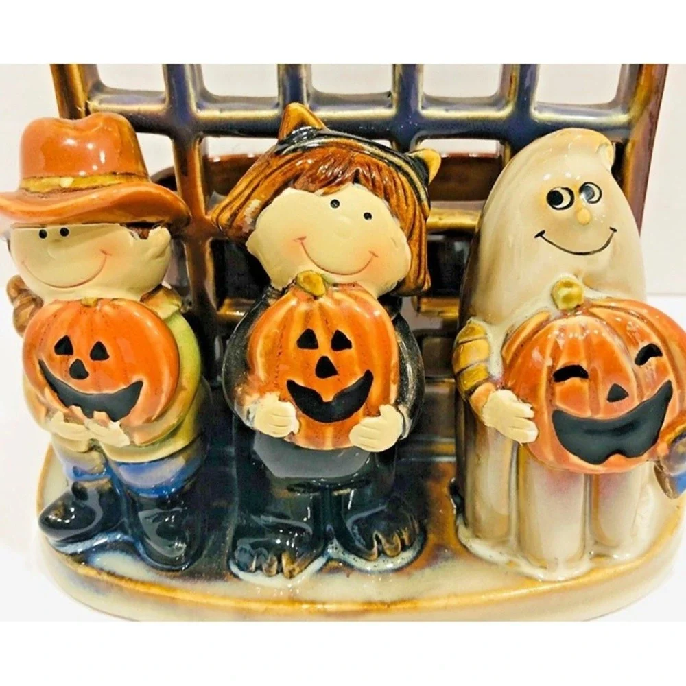 Yankee Candle HALLOWEEN Kids Votive Holder Pumpkin Contest 6x6x5 Ceramic Ghost